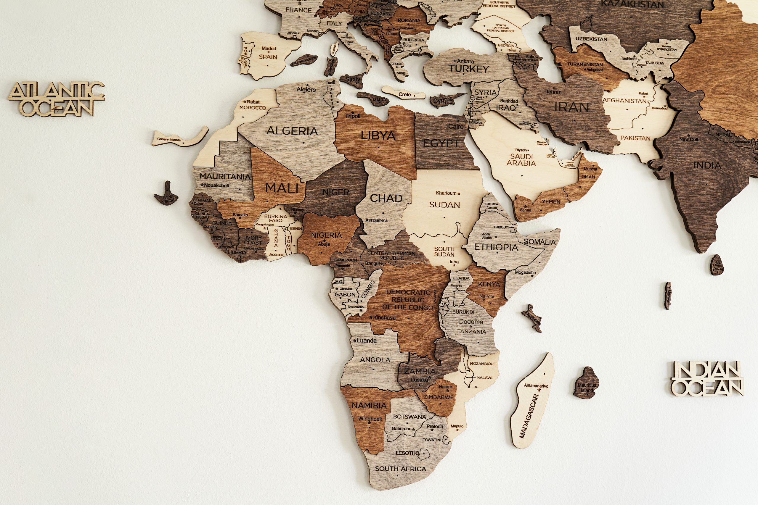 wooden map of africa craft for home wall decorations